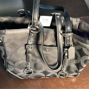 Authentic Coach Black Signature Satchel Purse